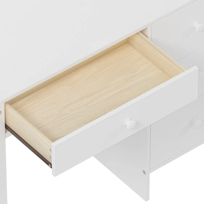 Computer Desk with Four Drawers, Storage Shelf, and Chair, Ideal for Office or Study in Bedroom or Living Room