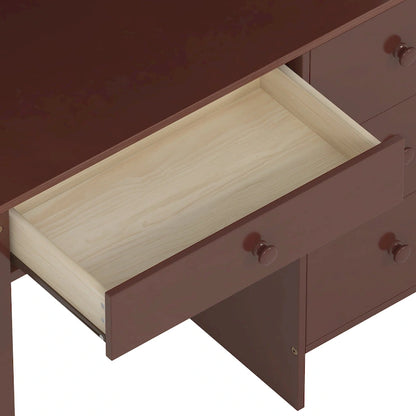 Computer Desk with Four Drawers, Storage Shelf, and Chair, Ideal for Office or Study in Bedroom or Living Room