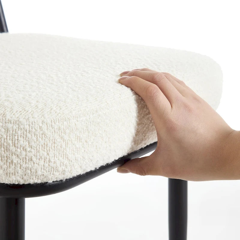 Upholstered Rattan Dining Chairs Side Chair Set of 2 - 33.86H x 18.9W x 22.83D