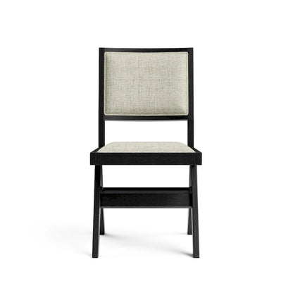 Modern 7-Piece Black Solid Wood 59-inch Round Dining Set