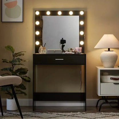 Girls Makeup dressing Table with 3 Color LED Lighting Modes
