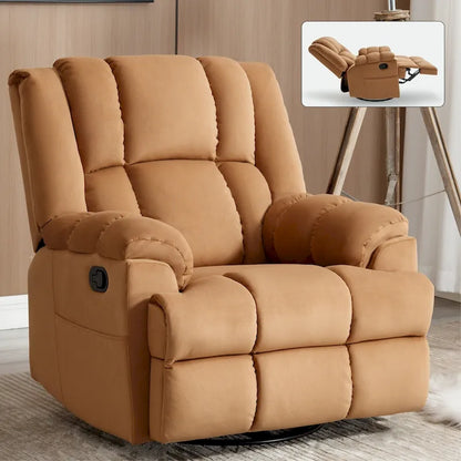 Green Oversized Manual Recliner with Swivel, Rocking, and Fabric Upholstery