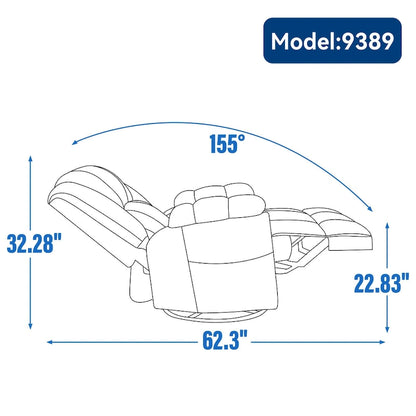 Green Oversized Manual Recliner with Swivel, Rocking, and Fabric Upholstery