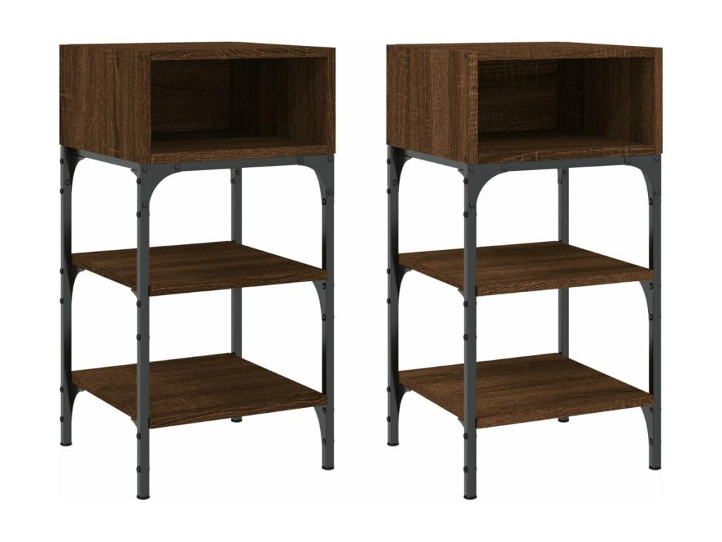 Tables de chevet 2 pièces chêne marron 35x34.5x70 cm RMVK91774