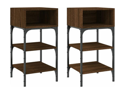 Tables de chevet 2 pièces chêne marron 35x34.5x70 cm RMVK91774