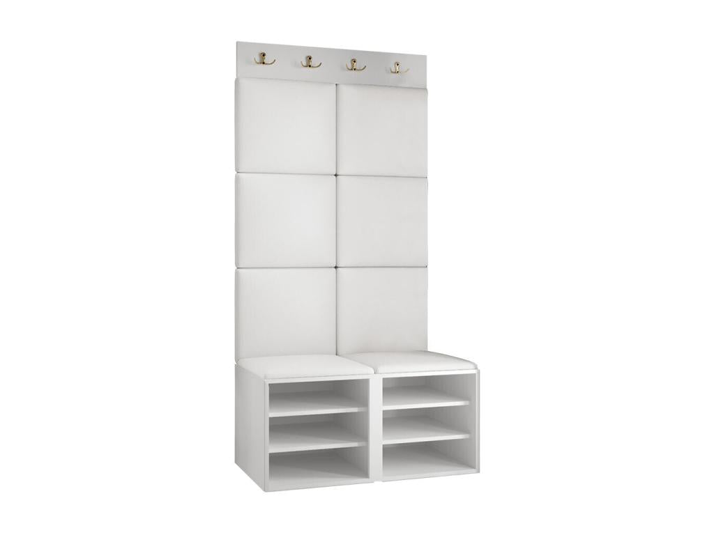 Meuble d'entrée Ventoriq 383 186x84x46cm Noir - Brun clair MDF - Stratifié - Tapisserie VWXD22601