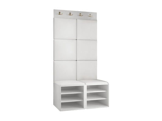 Meuble d'entrée Ventoriq 383 186x84x46cm Noir - Brun clair MDF - Stratifié - Tapisserie VWXD22601