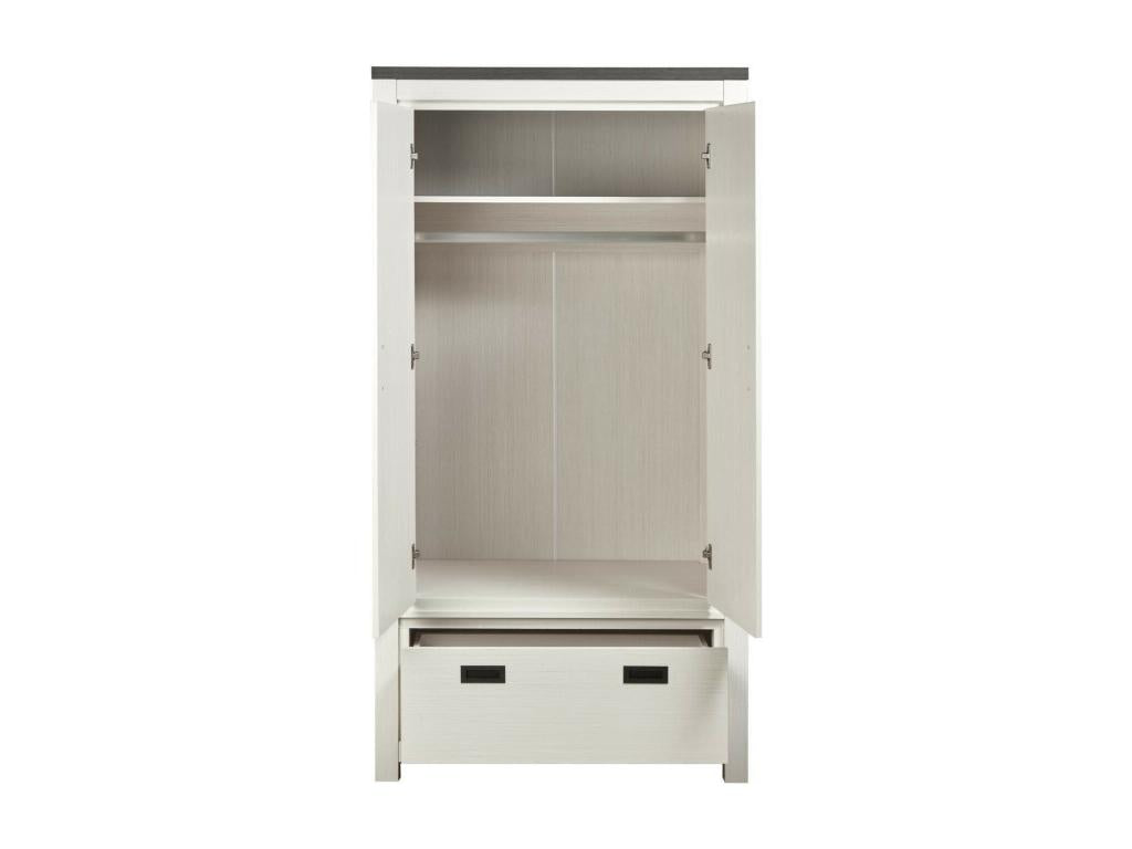 Armoire 2 Portes / 1 Tiroir Ventoriq 180cm Blanc NXFM14640