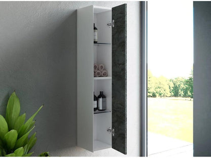 Colonne de salle de bain laqué blanc et gris Ventoriq L 25cm BIHY43764