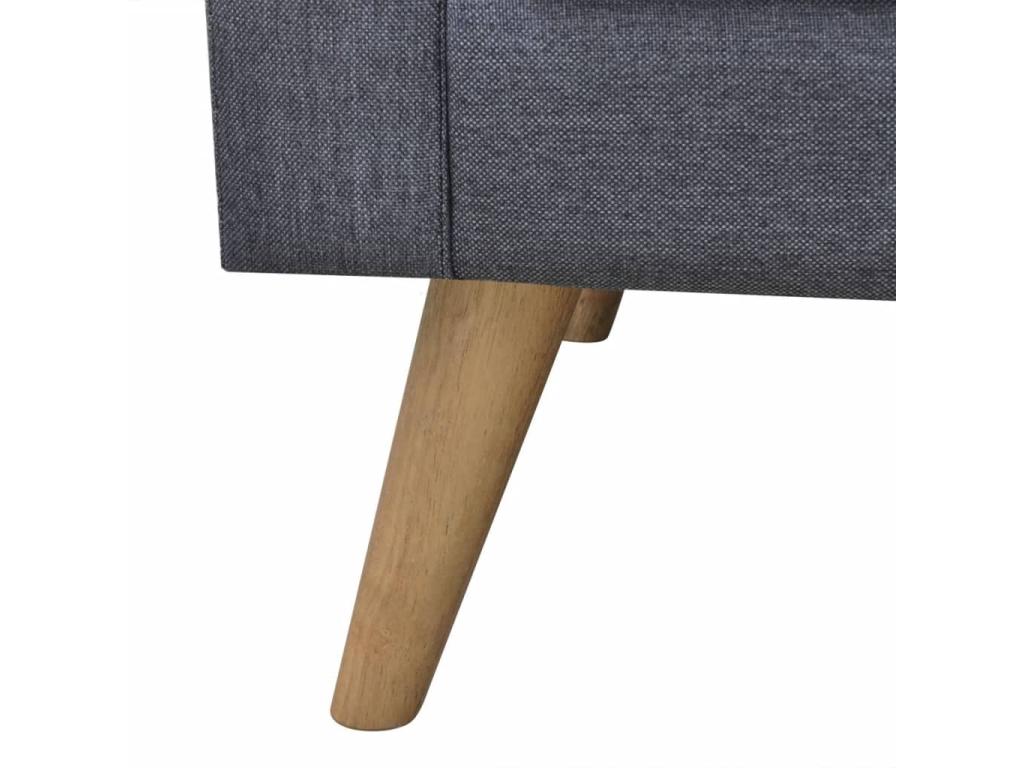 Canapé 2 places de tissu grise 116x70x73 cm 02 0020185 WTSG29553