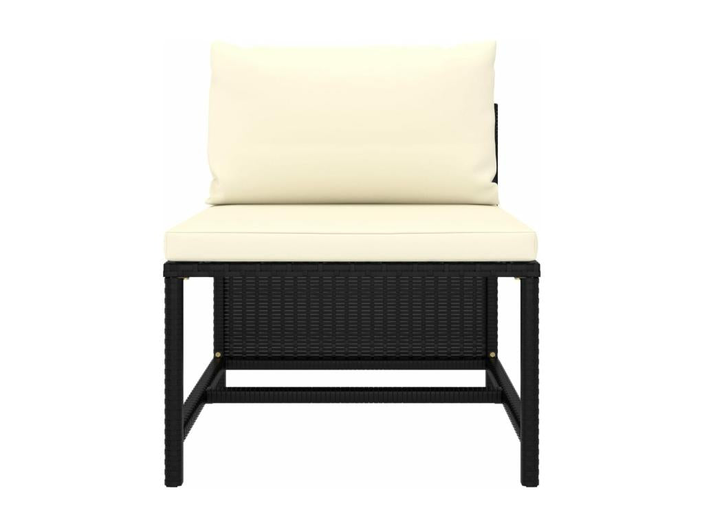 Salon de jardin 11 pièces avec coussins Résine tressée Noir BOHF80496