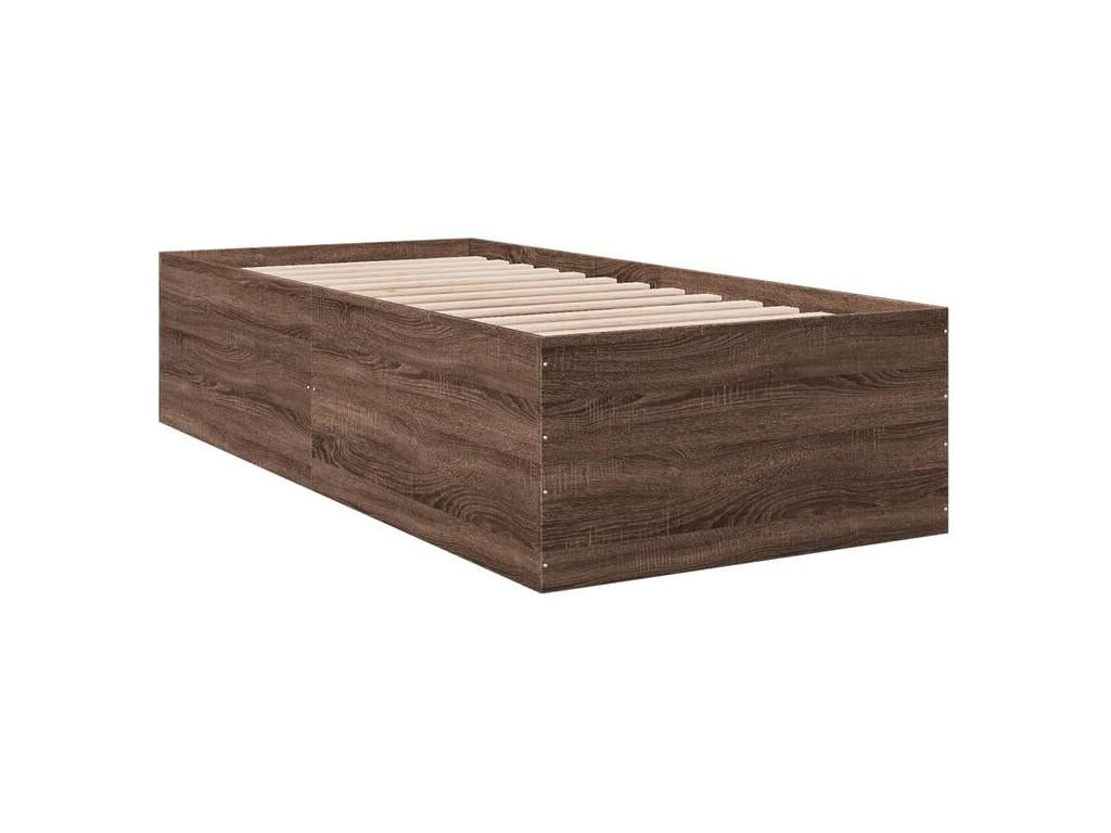 Cadre de lit chêne marron 75x190 bois d'ingénierie FKZR76734