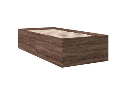Cadre de lit chêne marron 75x190 bois d'ingénierie FKZR76734