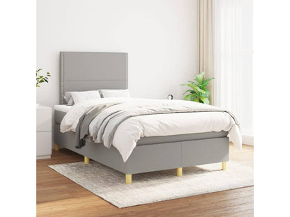 Lit à sommier tapissier avec matelas Gris clair 120x200cm Tissu BHOG84111