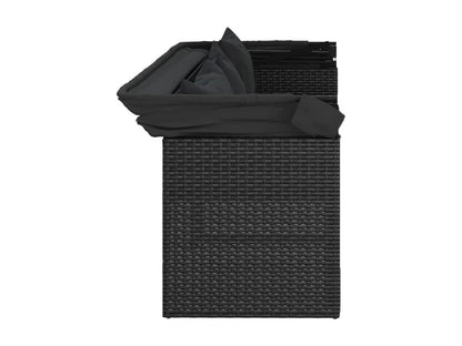 Ensemble de canapés de jardin 4 pièces et coussins noir poly rotin FUBU92977