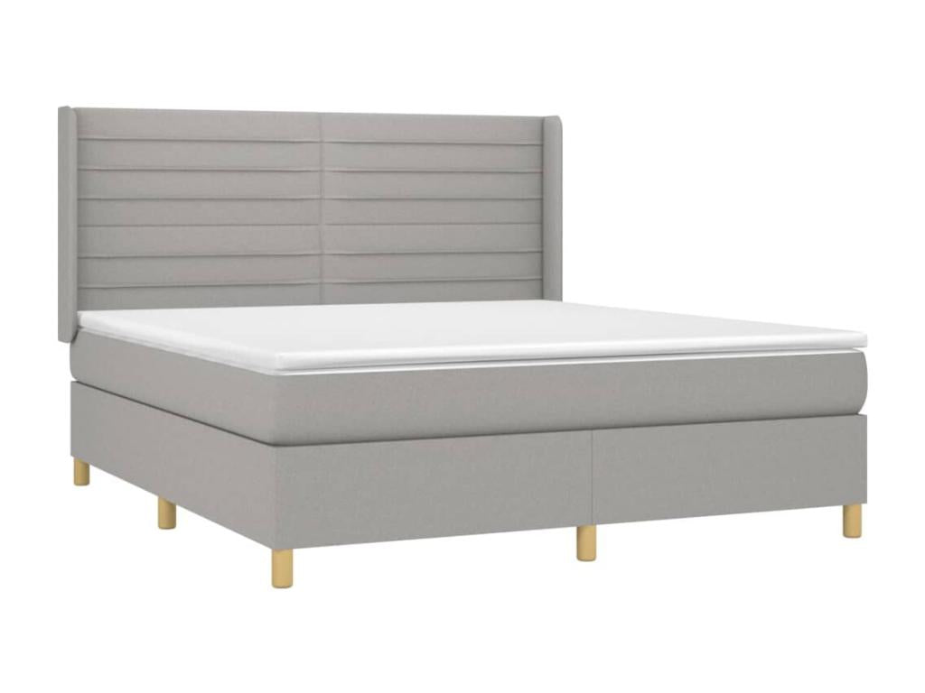 Sommier à Ventoriq de lit matelas LED Gris clair 160x200 cm Tissu EPYF61144