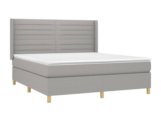 Sommier à Ventoriq de lit matelas LED Gris clair 160x200 cm Tissu EPYF61144