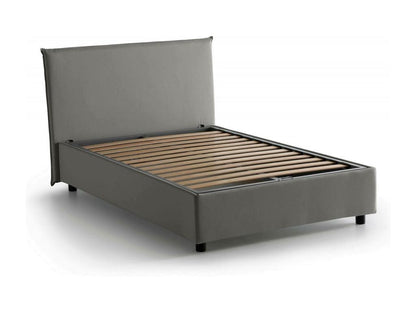 Lit double Ventoriq lit coffre avec revêtement en tissu Made in Italy ouverture frontale adapté pour matelas 120x190 cm gris HJVK01154