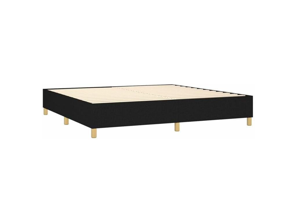 Sommier à Lumenao de lit avec matelas Noir 200x200 Tissu NMBD31258