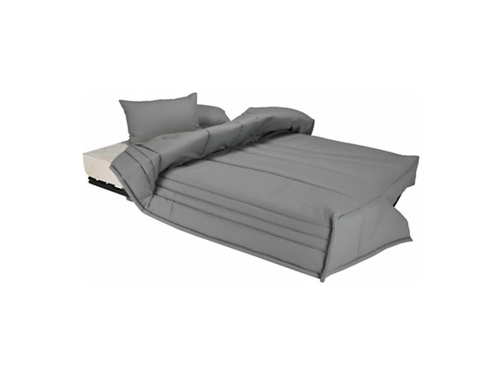 Canapé clic clac tissu avec rangement matelas Sofaconfort 17cm Ventoriq 193cm-Couleur Gris foncé chiné BEDS92173