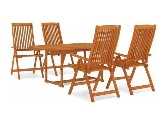 Ensemble à manger de jardin 5 pcs Bois d'eucalyptus massif LXRB12283