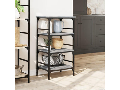 Chariot de cuisine Ventoriq gris 45x35x89.5 cm bois d'ingénierie QRBH82928