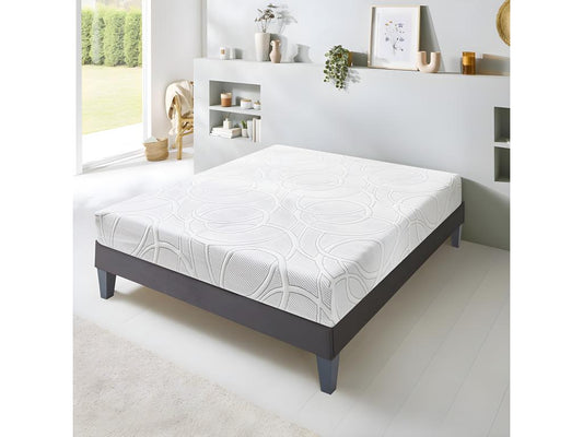 Ventoriq - Ensemble EUPRAXIE 160x200 cm - Matelas Mémoire de forme Sommier Bois ZFGN12217