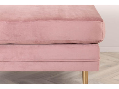 Ventoriq pouf repose-pieds velours laiton rose. WESZ21179