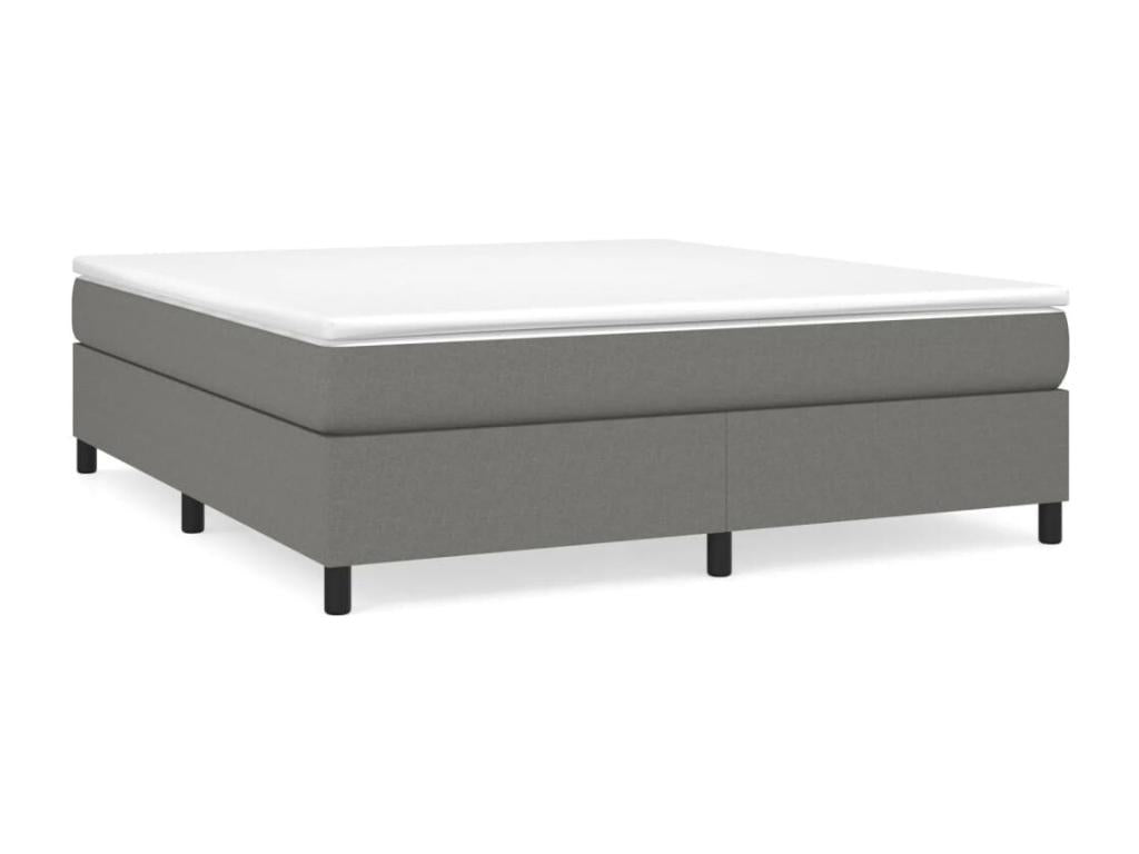 Cadre de lit sans matelas gris foncé 180x200 cm tissu IBIK82502