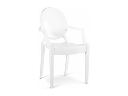 Fauteuil design en polycarbonate transparent ou Opaque - Collection Ventoriq-Couleur Blanc UAIE97046