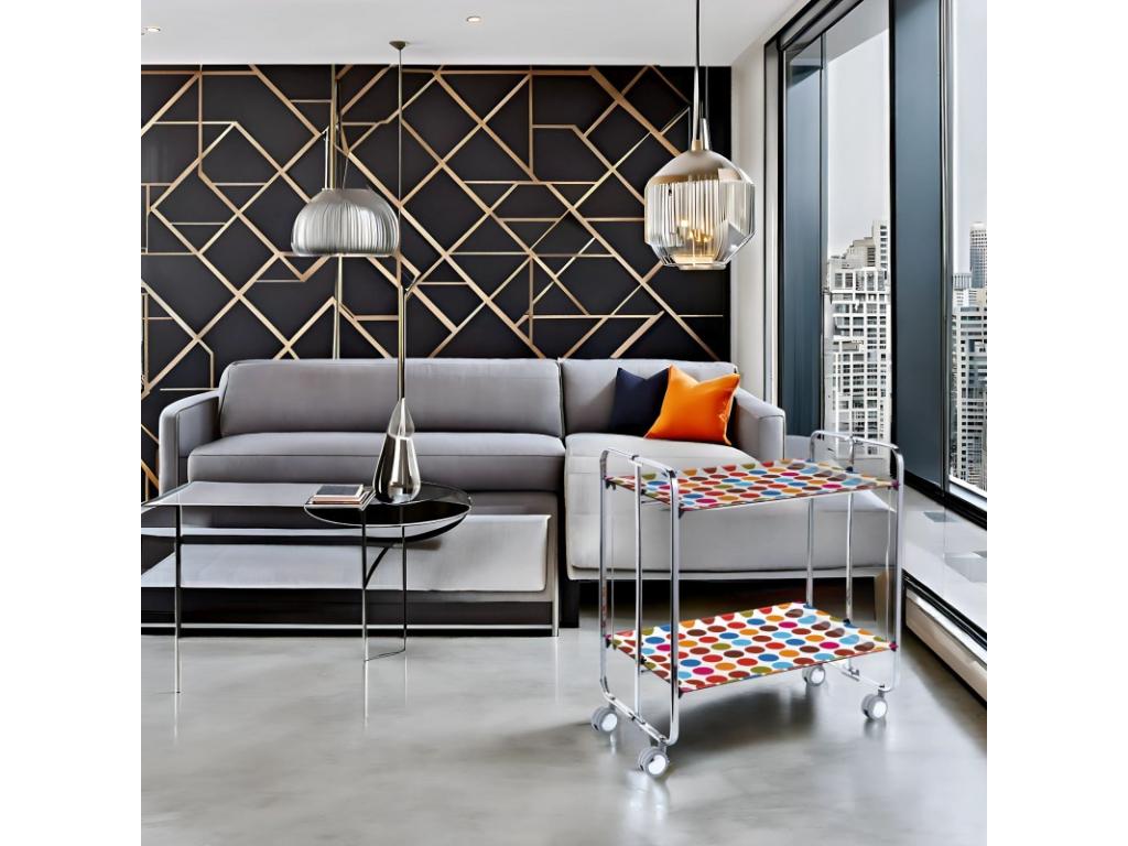 Table roulante pliante Ventoriq 2plateaux châssis chromé PNTK10900