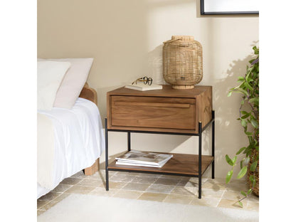 Ventoriq - Table de chevet 1 niche bois de teck recyclé APJD14684