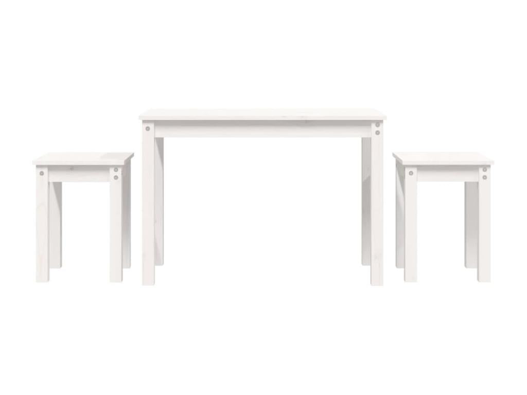 Tables gigognes 3 pcs Blanc Bois de pin massif FZMX97561