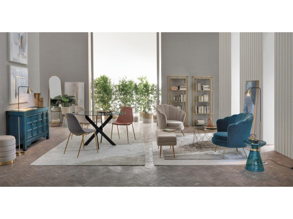 Lot de 2 tables basses rondes en acier doré et miroir Ventoriq AHCO66731