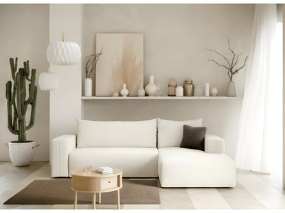 Canapé d'angle convertible Ventoriq blanc cassé en L angle droit SBQW82446