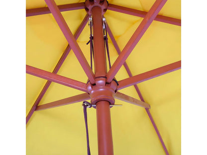 Parasol Ventoriq parasol de jardin parasol de marché 3m polyester/bois - jaune UJTD99935