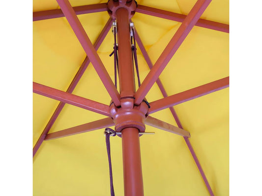 Parasol Ventoriq parasol de jardin parasol de marché 3m polyester/bois - jaune UJTD99935