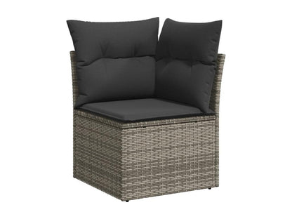Salon de jardin 11 pcs avec coussins gris résine tressée LBFF72445