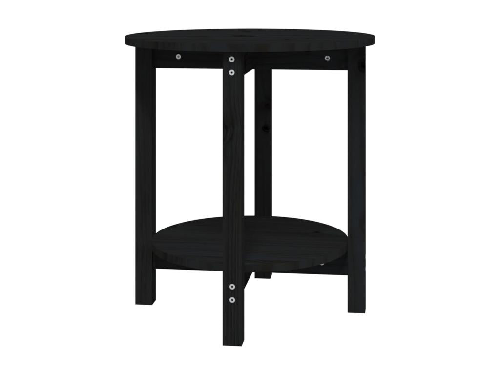 Table basse Noir 55x60 cm Bois massif de pin EFJU68326