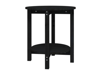Table basse Noir 55x60 cm Bois massif de pin EFJU68326