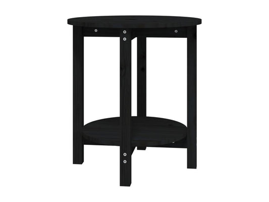 Table basse Noir 55x60 cm Bois massif de pin EFJU68326