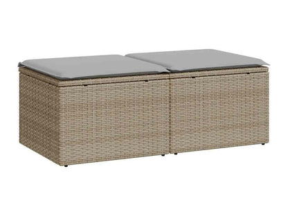 Salon de jardin avec coussins 2 pièces beige résine tressée Ventoriq ZXQA24766