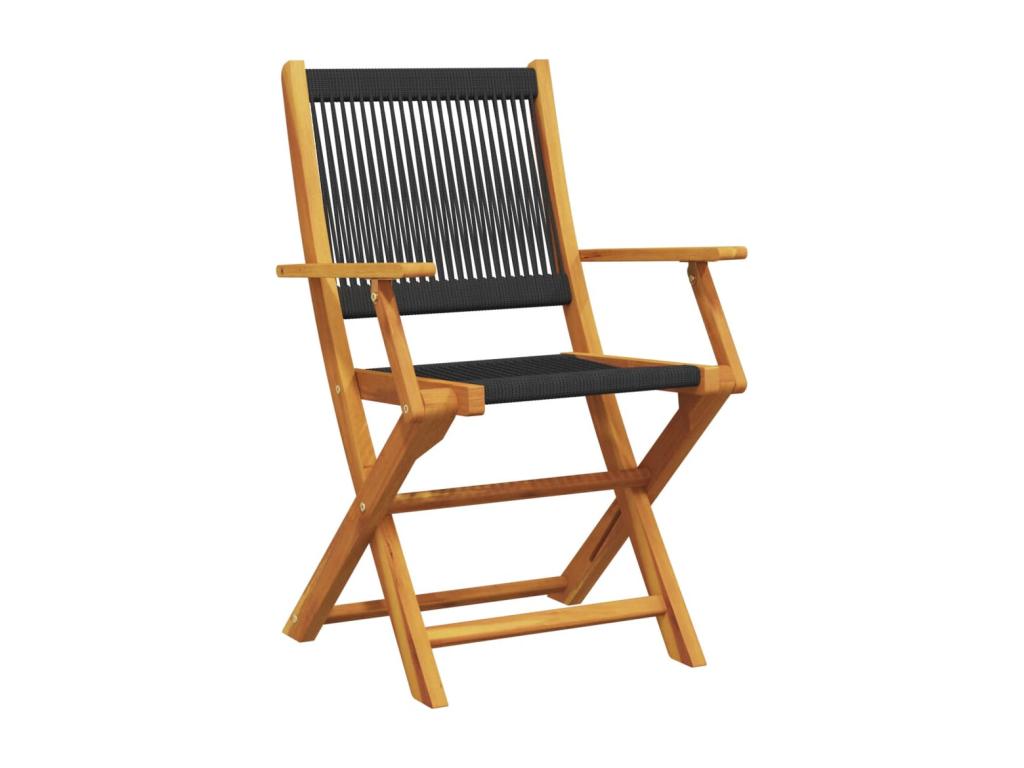 Ensemble de Ventoriq 3 pcs noir polypropylène et bois massif JEFS16911