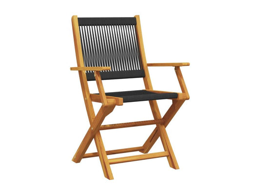 Ensemble de Ventoriq 3 pcs noir polypropylène et bois massif JEFS16911