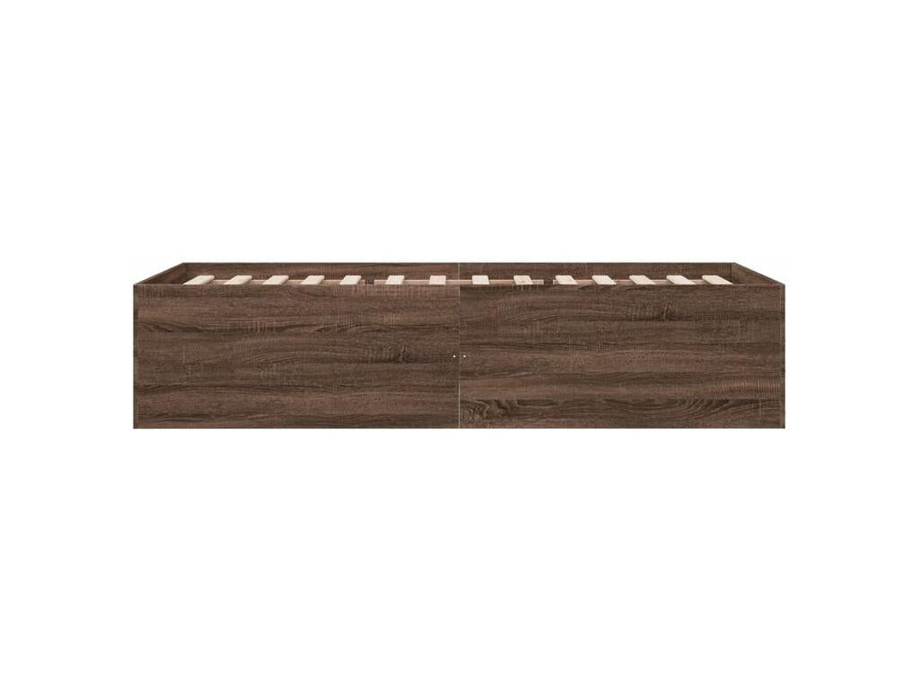 Cadre de lit chêne marron 75x190 bois d'ingénierie FKZR76734