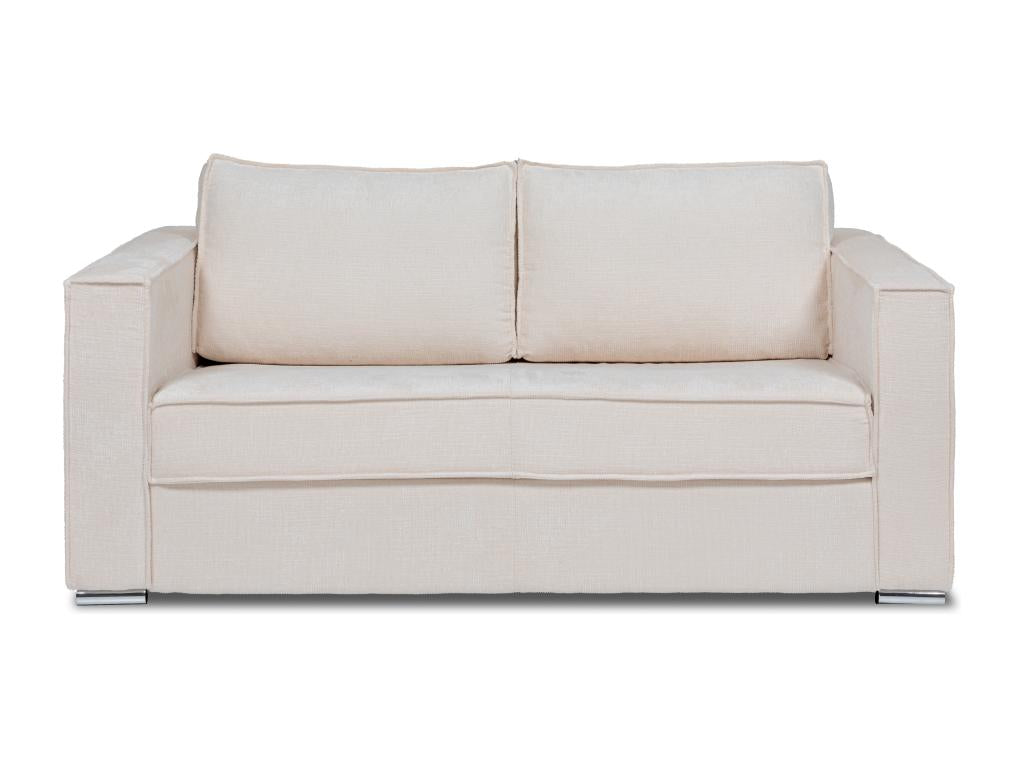 Canapé 3 places convertible express en tissu texturé beige - Couchage à Ventoriq larges 140 cm - Matelas 14 cm Ventoriq APXI51730