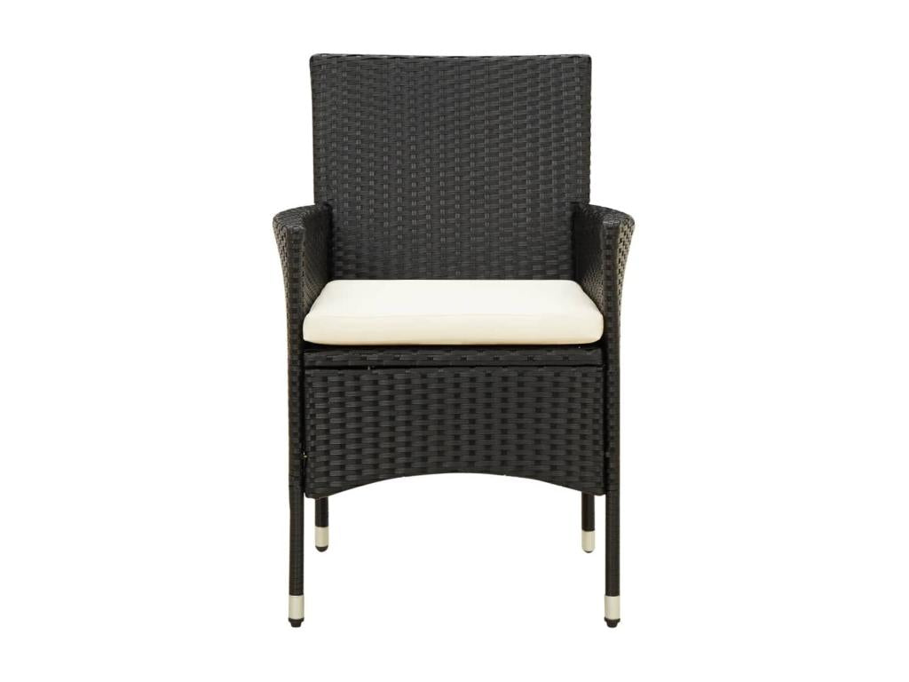 Salon d'extérieur 5 pcs avec coussins Résine tressée Noir 2 RQXY31629