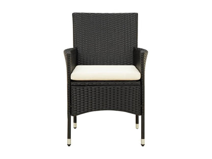 Salon d'extérieur 5 pcs avec coussins Résine tressée Noir 2 RQXY31629