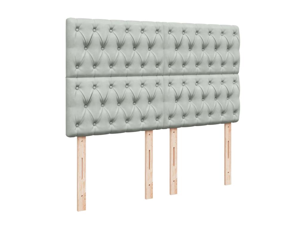 Sommier à Ventoriq de lit et matelas Gris clair 160x200cm Velours LEMC97681