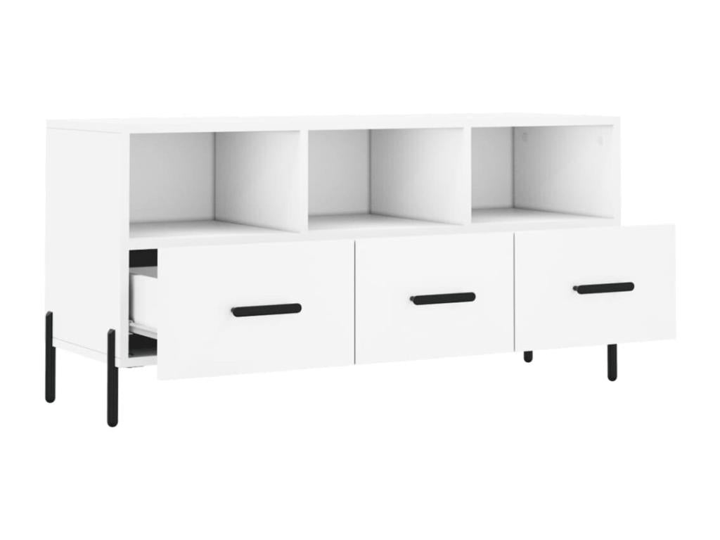 Meuble TV blanc 102x36x50 cm bois d'ingénierie XFBQ14712